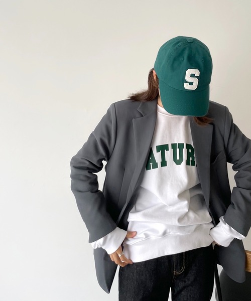 CANAL JEAN(キャナルジーン)の「via j(ヴィアジェイ) テーラードジャケット(テーラードジャケット・レディース・ブラウン/チャコールグレー・ONE SIZE)」の2枚目の写真