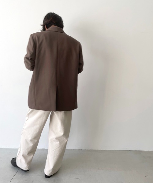 CANAL JEAN(キャナルジーン)の「via j(ヴィアジェイ) テーラードジャケット(テーラードジャケット・レディース・ブラウン/チャコールグレー・ONE SIZE)」の14枚目の写真