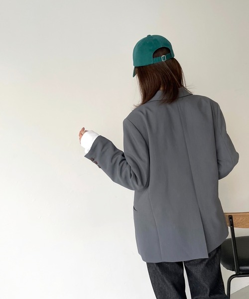 CANAL JEAN(キャナルジーン)の「via j(ヴィアジェイ) テーラードジャケット(テーラードジャケット・レディース・ブラウン/チャコールグレー・ONE SIZE)」の8枚目の写真