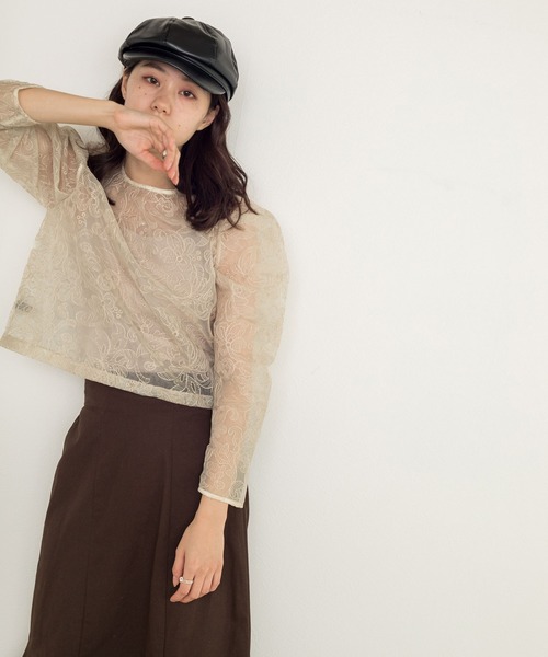 w closet（ダブルクローゼット）の「レザー風キャスケット（キャスケット・レディース・ブラック/キャメル・FREE）」の9枚目の写真