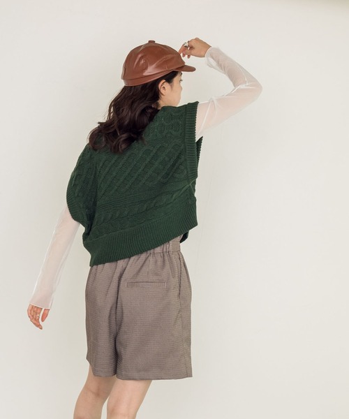 w closet（ダブルクローゼット）の「レザー風キャスケット（キャスケット・レディース・ブラック/キャメル・FREE）」の14枚目の写真