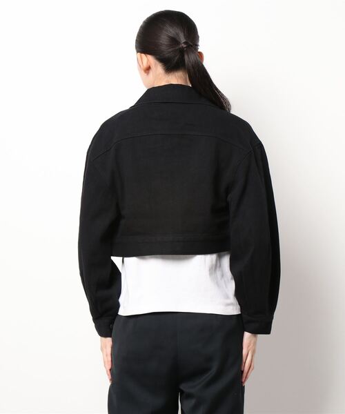 one way(ワンウェイ)の「【oneway Jeans】加工ありツイルショート丈ジャケット(その他アウター・レディース・ブラック/ライトブルー・FREE)」の3枚目の写真
