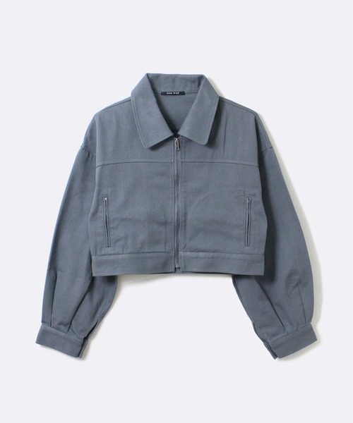 one way(ワンウェイ)の「【oneway Jeans】加工ありツイルショート丈ジャケット(その他アウター・レディース・ブラック/ライトブルー・FREE)」の8枚目の写真
