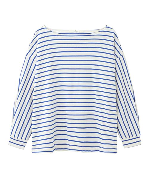 NIMES（ニーム）の「サイドスリットボーダープルオーバー（Tシャツ/カットソー・レディース・ホワイト/ブラック/ネイビー/ブルー・F）」の20枚目の写真