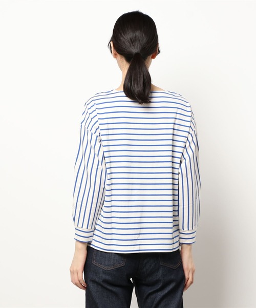 NIMES（ニーム）の「サイドスリットボーダープルオーバー（Tシャツ/カットソー・レディース・ホワイト/ブラック/ネイビー/ブルー・F）」の19枚目の写真