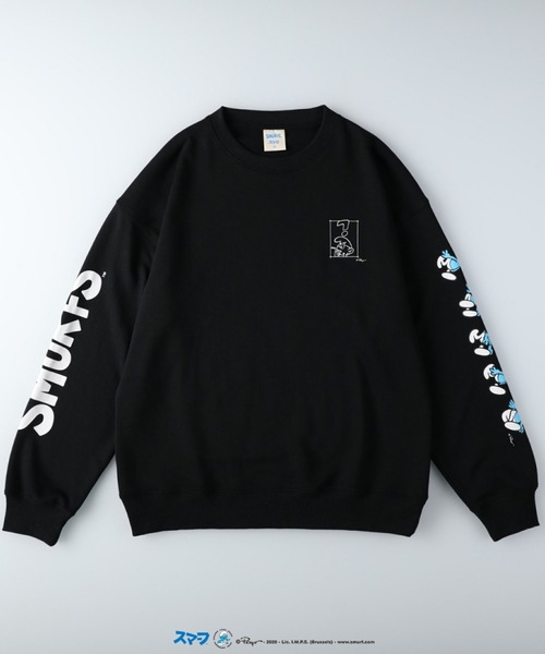 Right-on（ライトオン）の「「THE SMURFS」プリントトレーナー（スウェット・レディース・ブラック/グリーン・M/L/XL）」の7枚目の写真