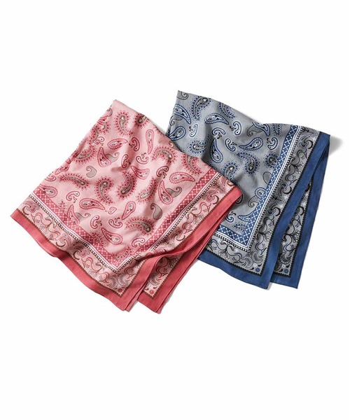 IEDIT(イディット)の「IEDIT 巻いたり包んだり!スカーフみたいなペイズリーマルチクロス(マフラー・レディース・ベージュ/ネイビー/ピンク・ONE SIZE)」の6枚目の写真