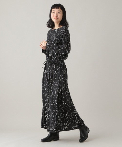 studio CLIP(スタディオクリップ)の「《Natural by studio CLIP》レーヨンドットドロストワンピース(ワンピース・レディース・ブラウン/ブラック・FREE)」の11枚目の写真