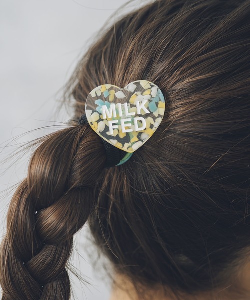 MILKFED.（ミルクフェド）の「MULTICOLOR HEART HAIR  ELASTIC（ヘアゴム・レディース・ブラック/ピンク/イエロー・ONE SIZE）」の3枚目の写真