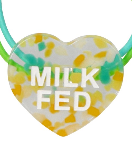 MILKFED.（ミルクフェド）の「MULTICOLOR HEART HAIR  ELASTIC（ヘアゴム・レディース・ブラック/ピンク/イエロー・ONE SIZE）」の7枚目の写真