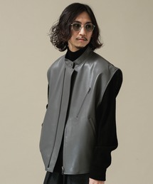 VEGAN LEATHER フルZIPベスト
