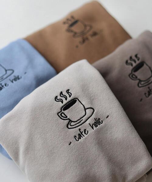coen by Mr.SZK(コーエンバイミスタースズキ)の「- cafe holic - ロゴ刺繍 カフェスウェット【coen × Mr.SZK】(スウェット・メンズ・チャコールグレー/ブルー/オフホワイト/ブラウン・SMALL/MEDIUM/LARGE/X-LARGE)」の8枚目の写真