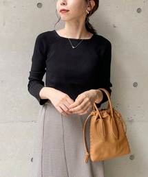 CAPRICIEUX LE'MAGE | 〈新色追加/グレージュ〉2WAYスクエアリブプルオーバー(ニット/セーター)