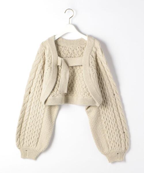 BRACTMENT(ブラクトメント)の「<BRACTMENT(ブラクトメント)>BM 2WAY ケーブルボレロ(カーディガン/ボレロ・レディース・ナチュラル/モカ・FREE)」の2枚目の写真