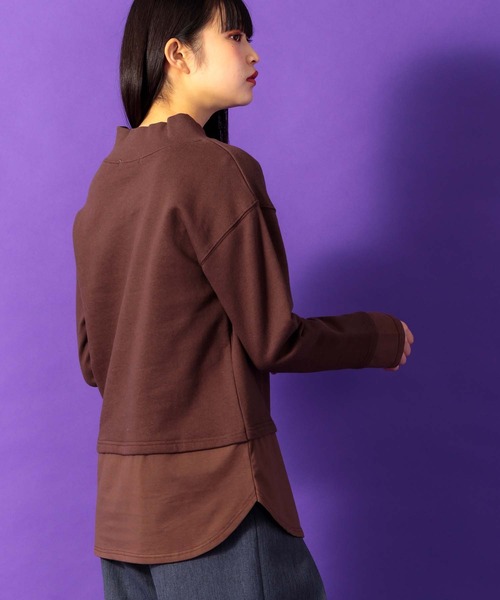 Anside(アンサイド)の「裾異素材切替Vネックプルオーバー(その他トップス・レディース・チャコールグレー/ブラウン/ブルー・M)」の9枚目の写真