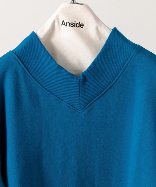 Anside(アンサイド)の「裾異素材切替Vネックプルオーバー(その他トップス・レディース・チャコールグレー/ブラウン/ブルー・M)」の21枚目の写真