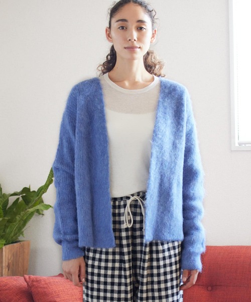 siiwa（シーワ）の「siiwa アルパカ混起毛カーディガン（カーディガン/ボレロ・レディース・ブルー/ベージュ系その他・ONE）」の4枚目の写真