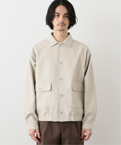 417 EDIFICE（フォーワンセブンエディフィス）の「フェイクレザーブルゾン（ブルゾン・メンズ・ブラック/ベージュ・MEDIUM/LARGE）」の4枚目の写真