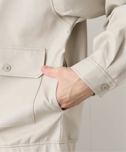 417 EDIFICE（フォーワンセブンエディフィス）の「フェイクレザーブルゾン（ブルゾン・メンズ・ブラック/ベージュ・MEDIUM/LARGE）」の12枚目の写真