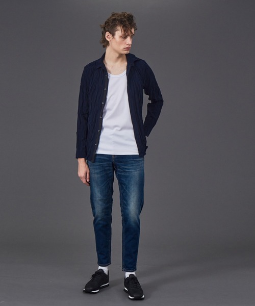 5351 POUR LES HOMMES（ゴーサンゴーイチプールオム）の「エステルツイルワッシャー シャツ（シャツ/ブラウス・メンズ・ホワイト/ブラック/カーキ/グレイッシュブルー・46/48/50）」の14枚目の写真