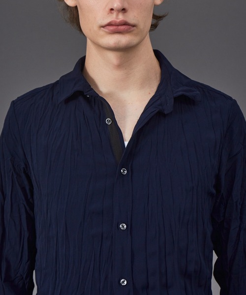 5351 POUR LES HOMMES（ゴーサンゴーイチプールオム）の「エステルツイルワッシャー シャツ（シャツ/ブラウス・メンズ・ホワイト/ブラック/カーキ/グレイッシュブルー・46/48/50）」の11枚目の写真