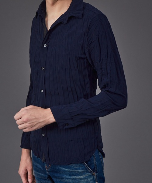 5351 POUR LES HOMMES（ゴーサンゴーイチプールオム）の「エステルツイルワッシャー シャツ（シャツ/ブラウス・メンズ・ホワイト/ブラック/カーキ/グレイッシュブルー・46/48/50）」の10枚目の写真