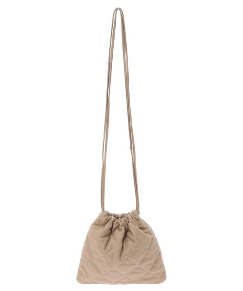 Green Parks(グリーンパークス)の「・キルティング巾着ショルダーバッグ*(ショルダーバッグ・レディース・グリーン/イエロー/グレイッシュベージュ/アイボリー・FREE)」の3枚目の写真