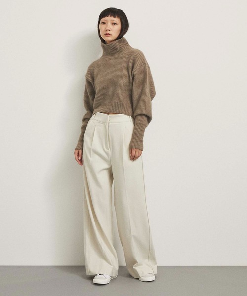 CITY TOKYO（シティトウキョウ）の「ラクーンクロップドタートルネックニットトップ（ニット/セーター・レディース・ベージュ/グレー/ライトブルーグレー/ブラック・FREE）」の14枚目の写真