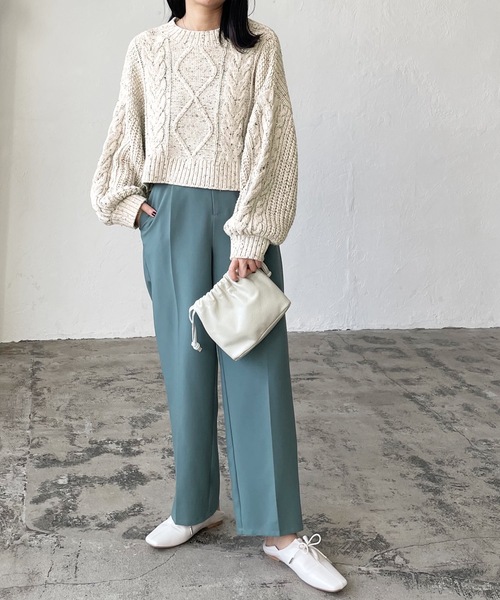 LIAN（リアン）の「【yuiさんコラボ】ミックスカラーケーブルニット（ニット/セーター・レディース・ベージュ/オートミール・FREE）」の13枚目の写真