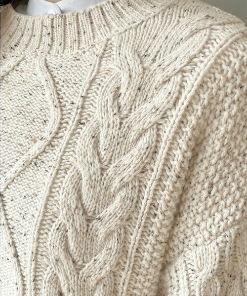 LIAN（リアン）の「【yuiさんコラボ】ミックスカラーケーブルニット（ニット/セーター・レディース・ベージュ/オートミール・FREE）」の17枚目の写真