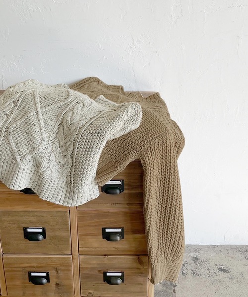 LIAN（リアン）の「【yuiさんコラボ】ミックスカラーケーブルニット（ニット/セーター・レディース・ベージュ/オートミール・FREE）」の22枚目の写真