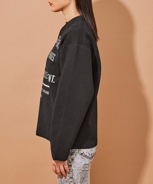 ADAM ET ROPE'(アダムエロペ)の「【ARTEMIO directed by SKIN】ジャカードニットプルオーバー(ニット/セーター・レディース・ブラック/グレー・FREE)」の7枚目の写真