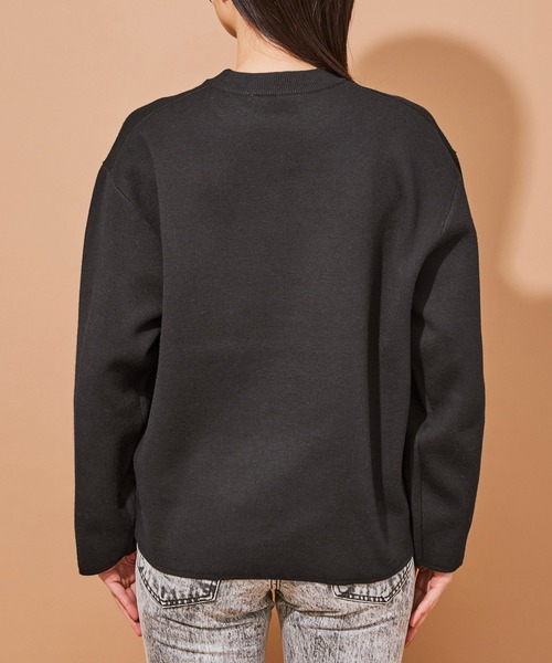 ADAM ET ROPE'(アダムエロペ)の「【ARTEMIO directed by SKIN】ジャカードニットプルオーバー(ニット/セーター・レディース・ブラック/グレー・FREE)」の8枚目の写真