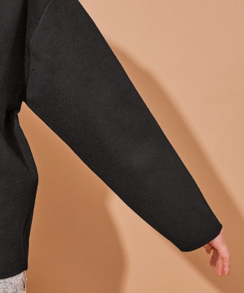 ADAM ET ROPE'(アダムエロペ)の「【ARTEMIO directed by SKIN】ジャカードニットプルオーバー(ニット/セーター・レディース・ブラック/グレー・FREE)」の11枚目の写真