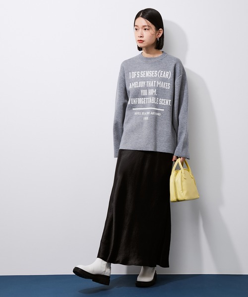 ADAM ET ROPE'(アダムエロペ)の「【ARTEMIO directed by SKIN】ジャカードニットプルオーバー(ニット/セーター・レディース・ブラック/グレー・FREE)」の20枚目の写真