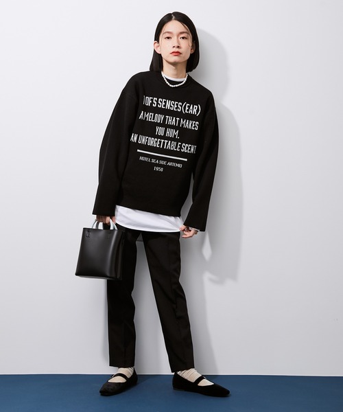 ADAM ET ROPE'(アダムエロペ)の「【ARTEMIO directed by SKIN】ジャカードニットプルオーバー(ニット/セーター・レディース・ブラック/グレー・FREE)」の19枚目の写真