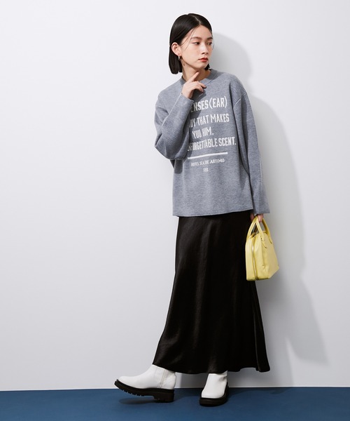 ADAM ET ROPE'(アダムエロペ)の「【ARTEMIO directed by SKIN】ジャカードニットプルオーバー(ニット/セーター・レディース・ブラック/グレー・FREE)」の18枚目の写真