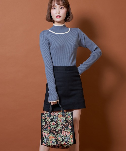 Cookie Chocolate（クッキーチョコレート）の「ゴブランスクエアトートバッグ（ショルダーバッグ・レディース・ブラック・FREE）」の10枚目の写真