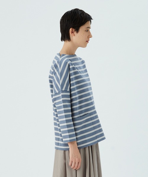 conges payes ADIEU TRISTESSE（コンジェ ペイエ アデュートリステス）の「バスクシャツ（Tシャツ/カットソー・レディース・ホワイト/ブルー/キナリ・FREE）」の12枚目の写真