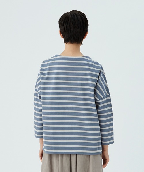 conges payes ADIEU TRISTESSE（コンジェ ペイエ アデュートリステス）の「バスクシャツ（Tシャツ/カットソー・レディース・ホワイト/ブルー/キナリ・FREE）」の8枚目の写真