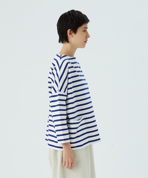 conges payes ADIEU TRISTESSE（コンジェ ペイエ アデュートリステス）の「バスクシャツ（Tシャツ/カットソー・レディース・ホワイト/ブルー/キナリ・FREE）」の21枚目の写真