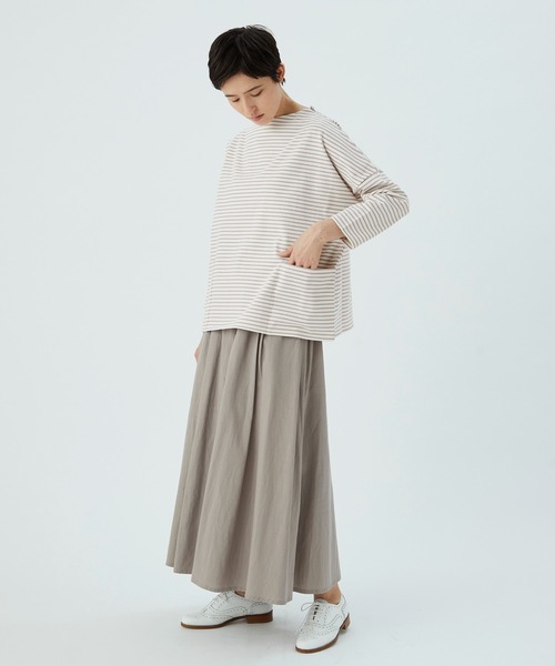 conges payes ADIEU TRISTESSE（コンジェ ペイエ アデュートリステス）の「バスクシャツ（Tシャツ/カットソー・レディース・ホワイト/ブルー/キナリ・FREE）」の5枚目の写真