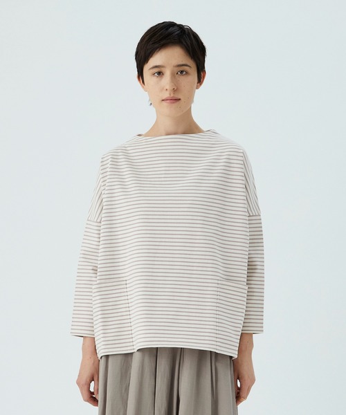 conges payes ADIEU TRISTESSE（コンジェ ペイエ アデュートリステス）の「バスクシャツ（Tシャツ/カットソー・レディース・ホワイト/ブルー/キナリ・FREE）」の13枚目の写真