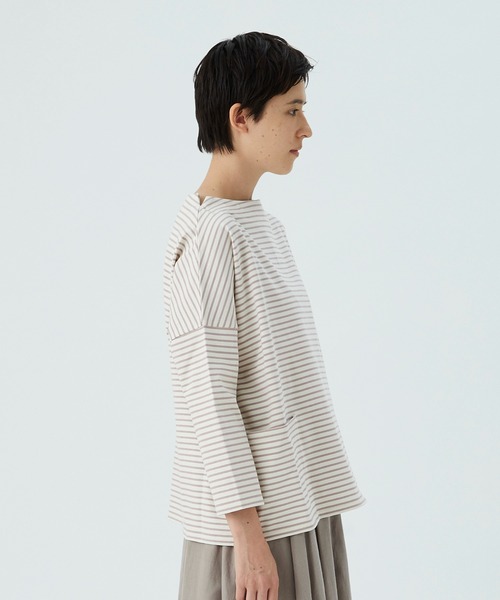 conges payes ADIEU TRISTESSE（コンジェ ペイエ アデュートリステス）の「バスクシャツ（Tシャツ/カットソー・レディース・ホワイト/ブルー/キナリ・FREE）」の9枚目の写真