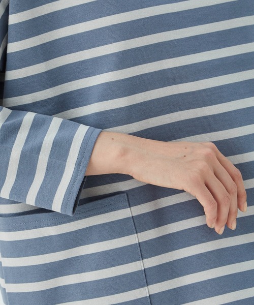 conges payes ADIEU TRISTESSE（コンジェ ペイエ アデュートリステス）の「バスクシャツ（Tシャツ/カットソー・レディース・ホワイト/ブルー/キナリ・FREE）」の19枚目の写真