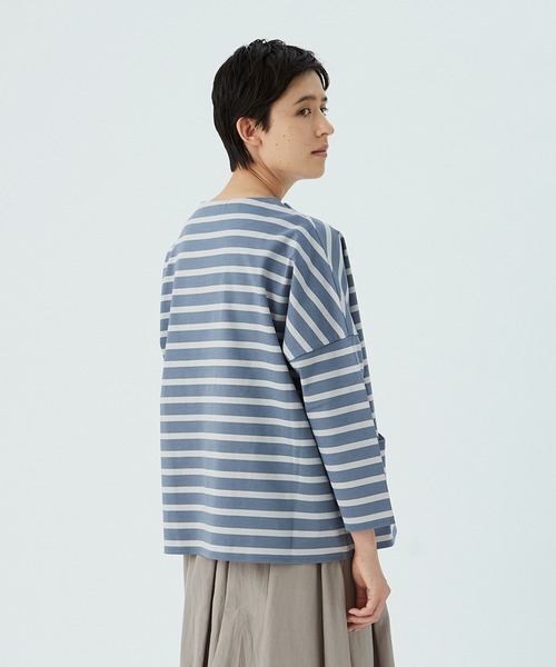 conges payes ADIEU TRISTESSE（コンジェ ペイエ アデュートリステス）の「バスクシャツ（Tシャツ/カットソー・レディース・ホワイト/ブルー/キナリ・FREE）」の14枚目の写真