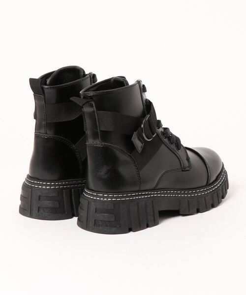aimoha（アイモハ）の「ハイソールPU厚底スニーカーブーツ（ブーツ・メンズ・ブラック/ブラック系その他・26.0cm/25.0cm/26.5cm/27.0cm/25.5cm/24.5cm）」の3枚目の写真