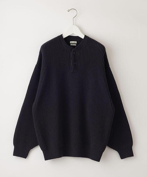 Steven Alan（スティーブンアラン）の「＜Steven Alan＞ AIR LOGG HENLEY NECK SWEATER-LOOSE/ニット（ニット/セーター・メンズ・ネイビー/ライトグレー・S/L/M/XL）」の11枚目の写真