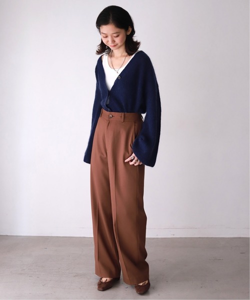 SLOBE IENA（スローブイエナ）の「MOHAIR CROPカーディガン◆（カーディガン/ボレロ・レディース・ネイビー/ブラウン/アイボリー・FREE）」の14枚目の写真
