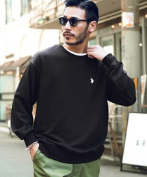 US.POLO ASSN./ユーエスポロアッスン ブランド別注 裏毛ワンポイント刺繍 スウェットトレーナー
